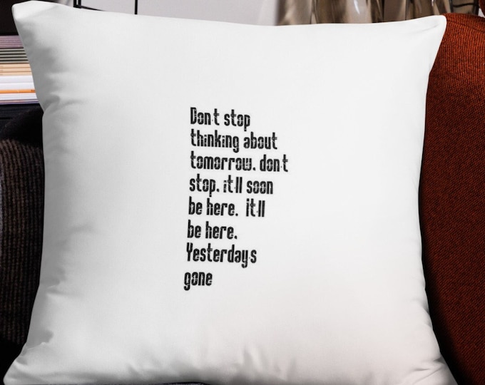 22x22 Throw Pillow, Fleetwood Mac Music Lyrics Throw Pillow, 70s Music Pillow, Anniversary Gift, Wedding Gift, 80s Rock Music Home Decor