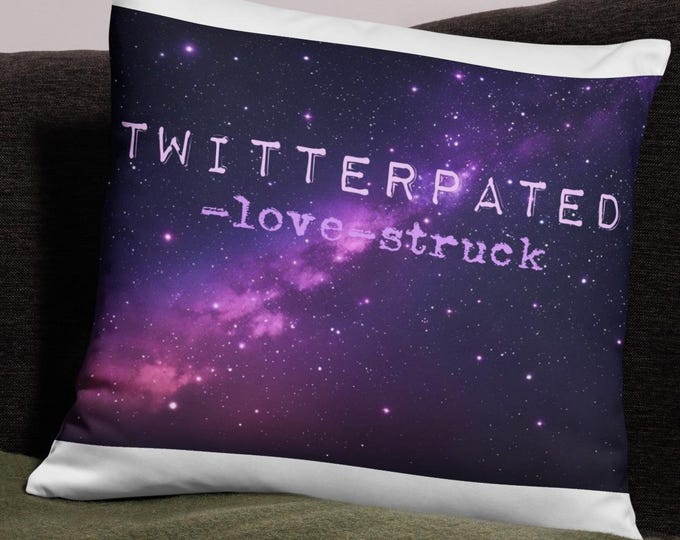 18x18 Throw Pillow, Twitterpated Definition, Purple Galaxy Word Art, Whimsical Home Decor, Literary Gift, Celestial Accent Pillow