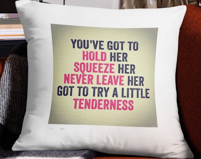 22x22 Throw Pillow, Music Lyrics Throw Pillow, 60s Music Pillow, Anniversary Gift, Wedding Gift, 60s Soul Music Home Decor