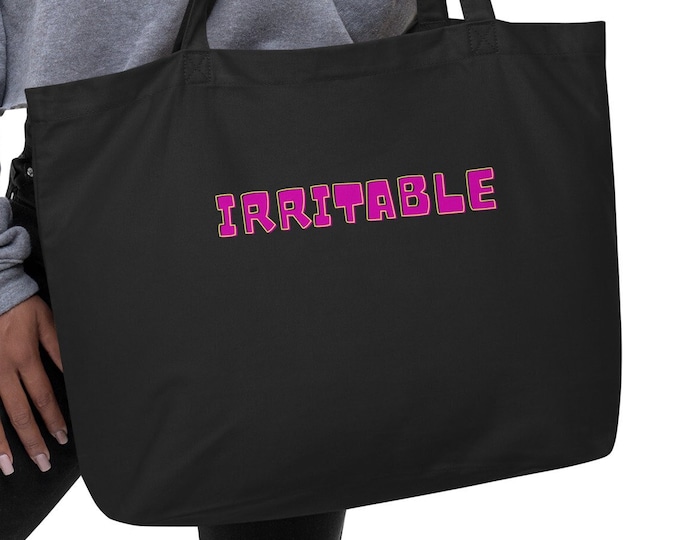 Large Eco Tote Bag, "Irritable", Angsty Tote Bag, Sassy Tote Bag, Mom Tote Bag, New Mom Tote Bag, Mom Gift, Baby Shower Gift, New Mom Gift