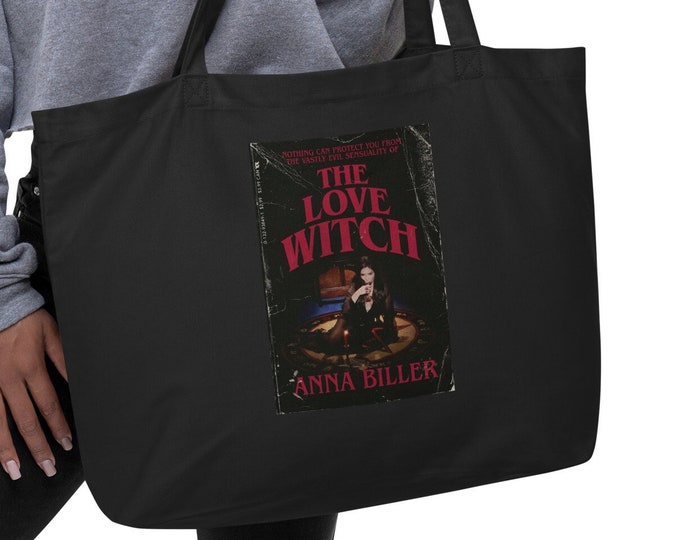 Love Witch - Large Eco Tote Bag, Beach Tote Bag, Travel Tote Bag, Book Tote Bag, Festival Tote Bag, Market Tote Bag, Witchy Tote Bag