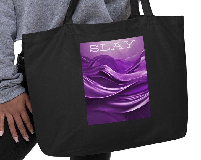 Large Organic Tote Bag, Slay, Witchy Tote Bag, Witchy Tote, Boho Tote Bag, Book Tote Bag, Travel Tote Bag, Beach Tote, Boho Tote