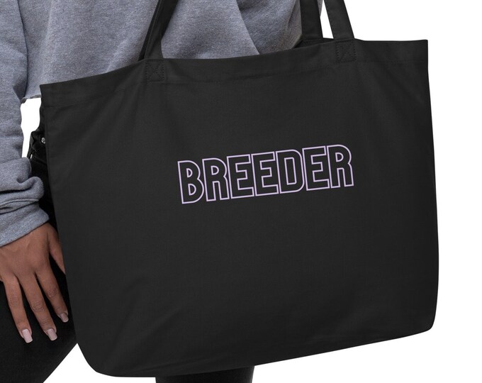 Large Eco Tote Bag, Breeder, New Mom Tote Bag, Mom Tote Bag, New Dad Tote Bag, Dad Tote Bag, New Mom Gift, Baby Shower Gift, New Dad Gift