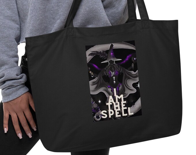 I Am The Spell - Large Eco Tote Bag, Beach Tote Bag, Travel Tote Bag, Book Tote Bag, Festival Tote Bag, Market Tote Bag, Eco Tote Bag