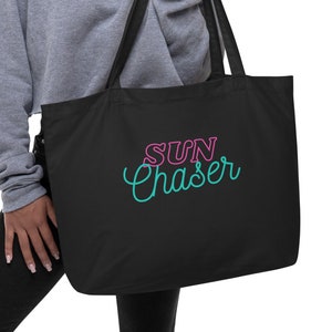 Large Eco Tote Bag, &quot;Sunchaser&quot;, Beach Tote Bag, Travel Tote Bag, Island Tote Bag, Cruise Tote Bag, Festival Tote Bag, Market Tote Bag