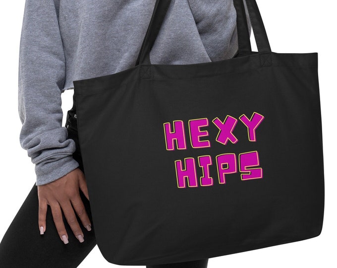 Large Eco Tote Bag, Hexy Hips, Witchy Tote Bag, Body Positivity Tote Bag, Eco Book Tote, Eco Market Tote, Festival Tote Bag, WFH Tote Bag