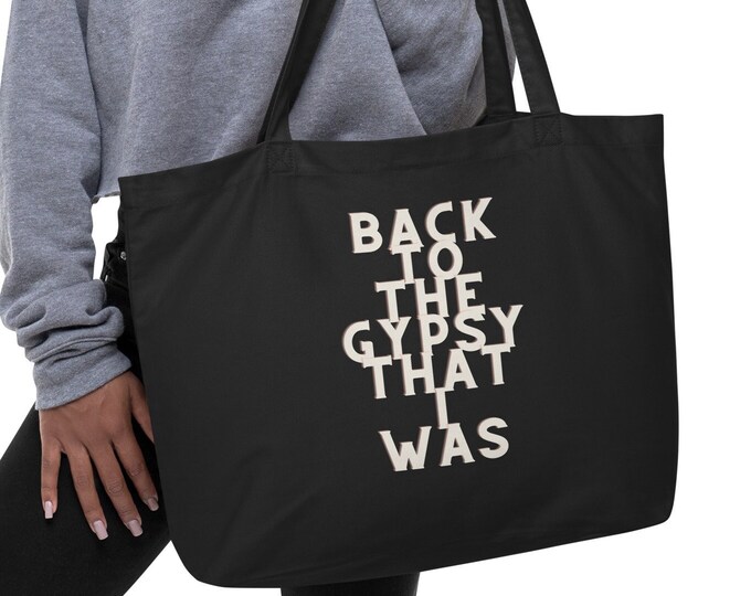 Large Organic Tote Bag, Back To The Gypsy That I was, Witchy Tote Bag, Witchy Tote, Gypsy Tote Bag, Witchy Gift, Travel Tote Bag, Beach Tote