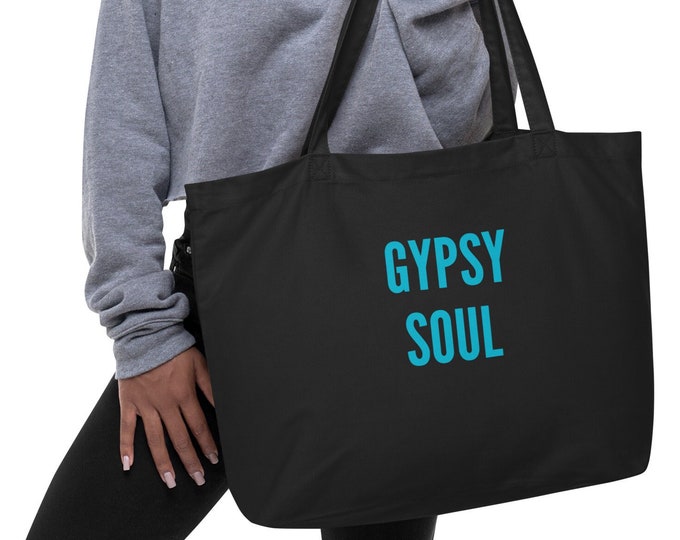 Large Eco Tote Bag - "Gypsy Soul", Beach Tote Bag, Travel Tote Bag, Book Tote Bag, Festival Tote Bag, Market Tote Bag, Eco Tote Bag