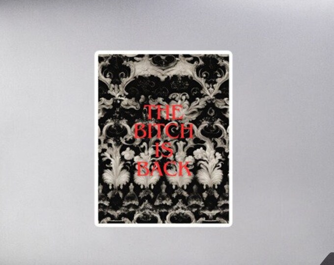 The Bitch is Back Sticker - 3 Sizes, Angsty Text Sticker, Angsty Sticker Gift, Witchy Sticker, WFH Sticker, Angsty Gift