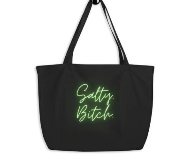 9 Colors Large Eco Tote Bag, Salty Bitch, Sassy Tote Bag, Beach Tote Bag, Cruise Tote Bag, Bride Gift, Bridesmaid Gift, Friend Gift