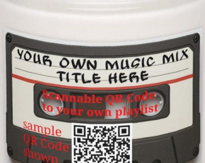 Custom Music Playlist Cassette Candle, Scannable QR Code, 5 Scents, Retro Music Gift, Soy Wax Scented Candle, Unique Gift for Music Lovers