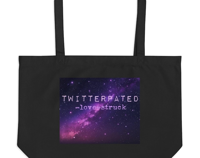 Large Eco Tote Bag, Twitterpated Definition, Purple Galaxy Word Art, Literary Gift, Unique Cosmic Tote, Book Lover Bag, Whimsical Accessory