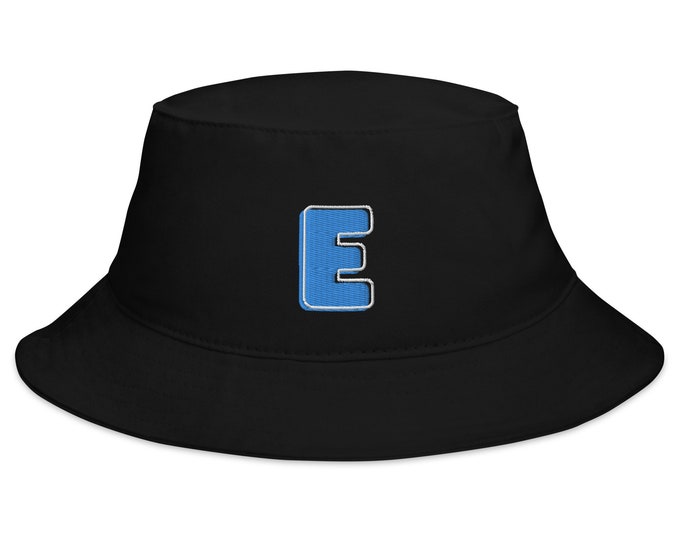Embroidered Bucket Hat - Letter Initial "E", Trendy Bucket Hat, Festival Bucket Hat, Travel Bucket Hat, Beach Bucket Hat, Personalized Gift