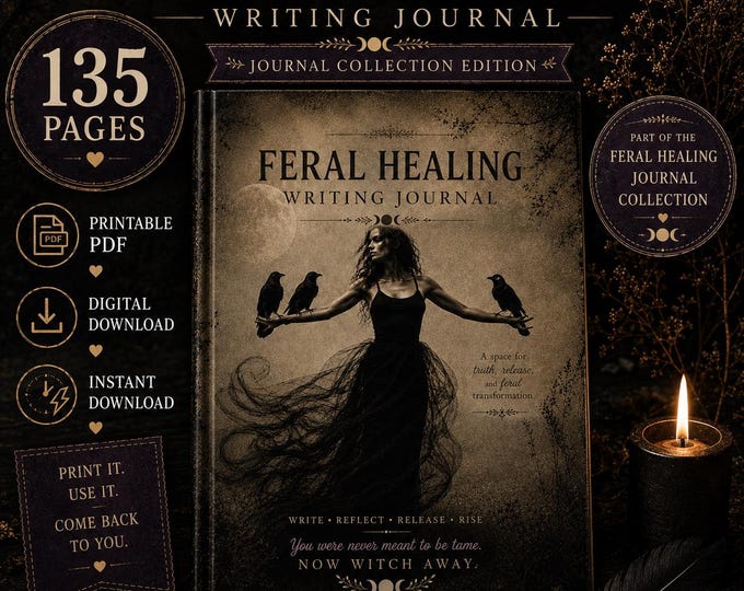 Feral Healing Self Guided Quotes Journal Digital Download