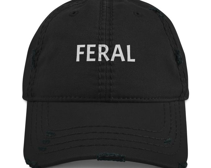 Distressed Dad Hat with Printed Quote