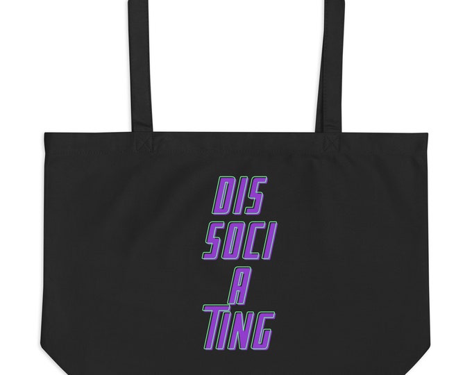 Large Eco Tote Bag, "Dissociating", Beach Tote Bag, Travel Tote Bag, Island Tote Bag, Cruise Tote Bag, Festival Tote Bag, Market Tote Bag
