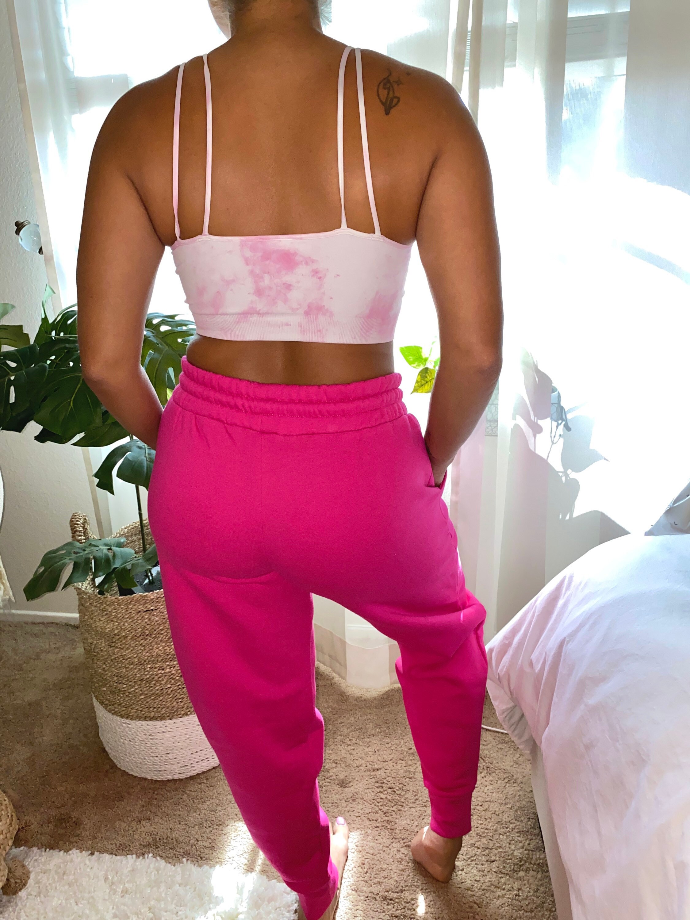tie dye crop top and joggers set