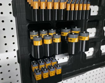 Milwaukee Packout-Compatible OR Wall Mount Battery Holder – AAA, AA, C, D, 9V