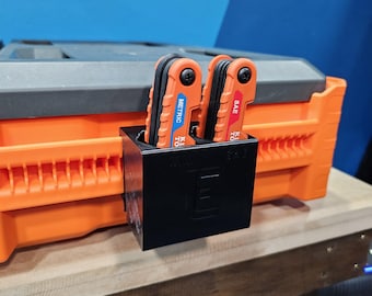 Hex Key Holder for Klein MODBox Rail - 2 Klein 17-Key Sets (Metric & SAE)
