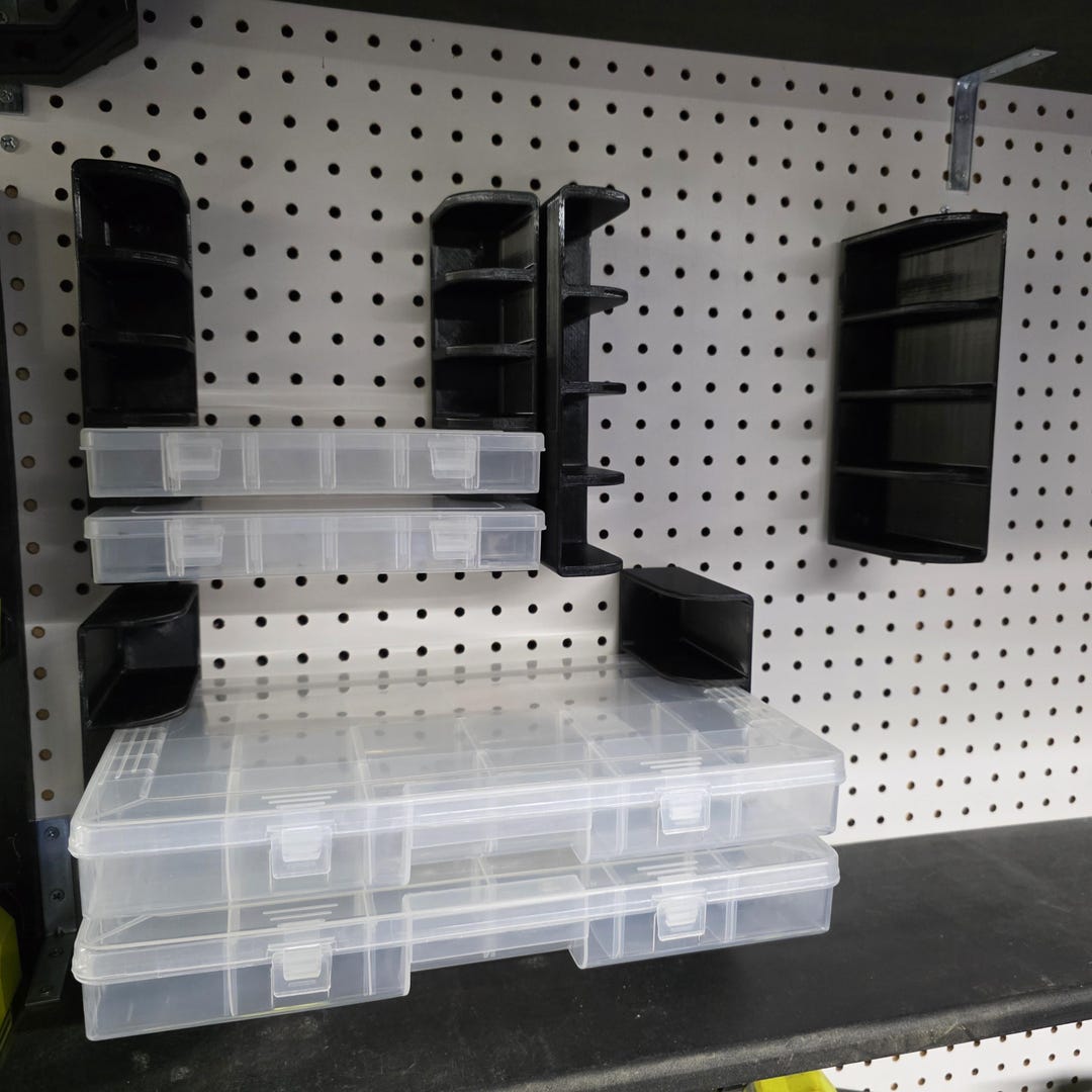 Stopboard Storage Racks Pegboard Wall Mount Compartment Rack for Storage Containers Garage ...