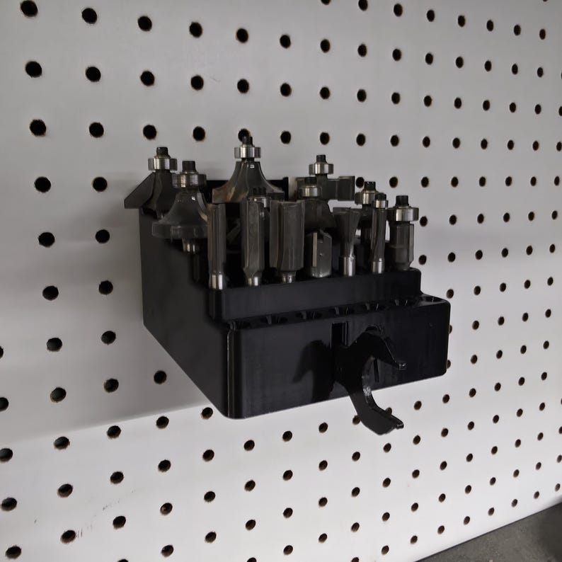 Plastic Router Bit Holder Insert Router Bit Holder Pegboard or Wall Mount Tool Organizer Rack– 1/4 ...