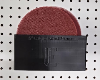 Orbital Sanding Disc Holder – Pegboard or Wall Mount – 5-Slot Grit Organizer