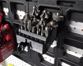 Router Bit Holder Packout Wall Mount Tool Organizer Storage Rack– 1/4" Shank – Multiple Size Support