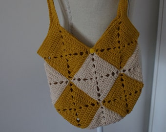 sac au crochet fait main en bandoulière ou à l'épaule