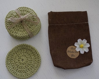 Lot de 7 disques à démaquiller lavables au crochet