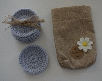 Lot de 7 disques à démaquiller lavables au crochet