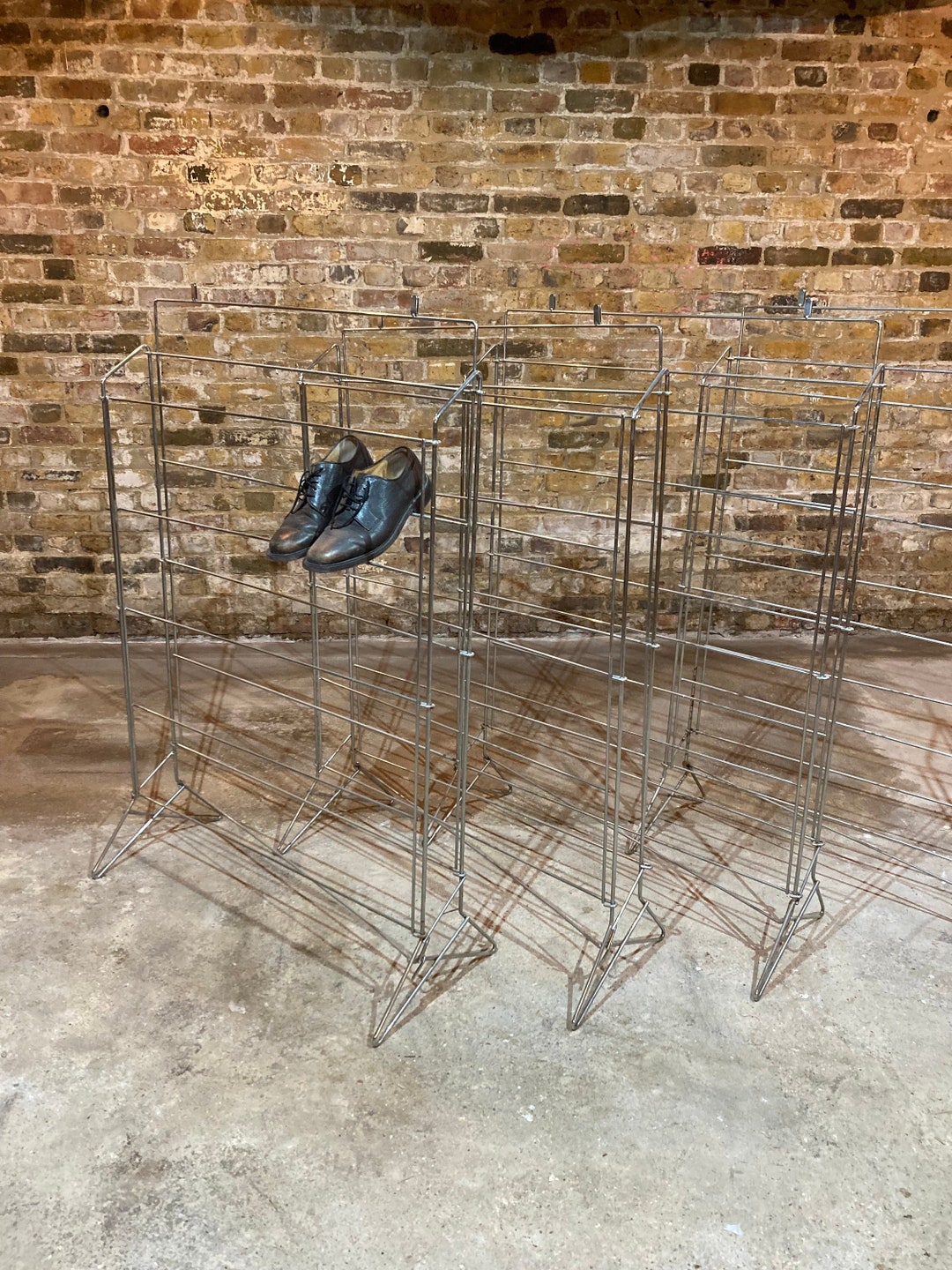 4 Vintage Metal Collapsable Shoe Racks * Delivery Depending on Shipping ...