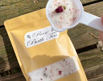 Floral bath tea, rose scented bath salts