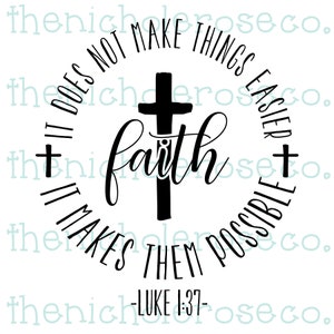 Faith makes it possible, Luke 1:37 cut file, Faith makes it possible cut file, Faith makes it possible svg, Digital Download, Faith