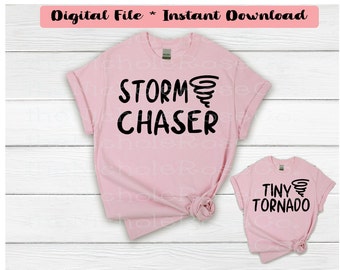 Storm Chaser, Tiny tornado, mommy and me svg, Storm chaser svg, Tiny tornado svg, Storm chaser png, Storm chaser Tiny tornado set
