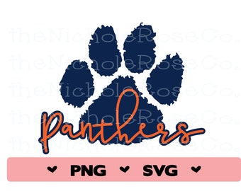 Panthers Svg, Panthers, Panthers png, Panthers Spirit shirt, Panther paw svg, Spirit shirt png, Football mom, Football shirt, Trendy, paw