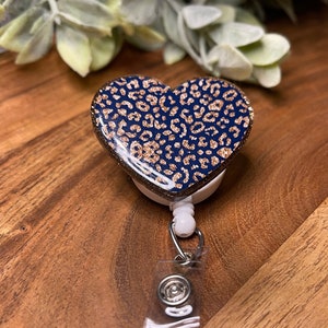 Cheetah Heart Badge Reel, Heart Badge Reel, Leopard Heart Badge Reel, Heart Badge Reel Nurse, Heart Badge Reel Resin, Gift for Nurse