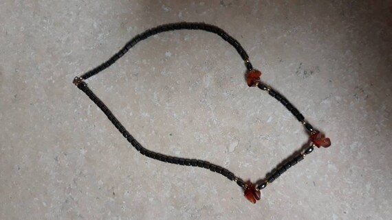 Necklace, hematite and gemstones - image 1