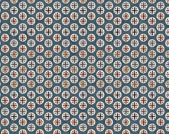 Bright Stars Blue Cotton Fabric, Americana Print by Riley Blake