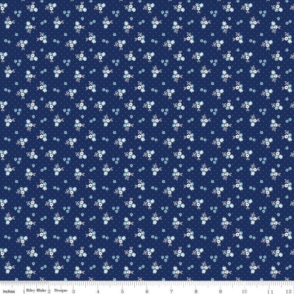 Half yard Units of Simply Country Floral Navy by Tasha Noel for Riley Blake.