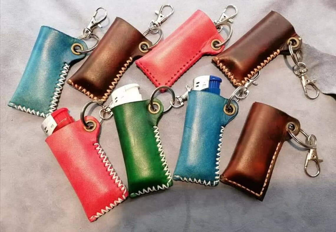 Keyring Leather lighter holder Etsy