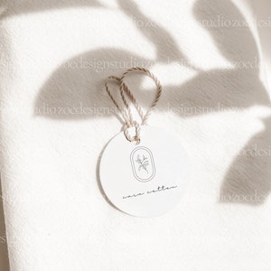 Round favor label mockup Hang Tag Label Mockup Hang Tag Label Design 2.5x2.5 Mockup Branding Mockup Linen Tag Label Mockup Wedding favor tag