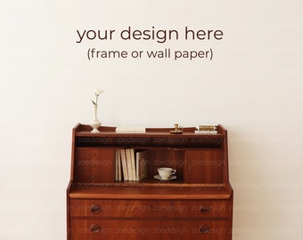 Frames or Wallpaper Mockup Blank Wall Mockup Empty Wall Mockup Mid Century Interior Mockup Wall Art mockup Pattern Interior Mockup