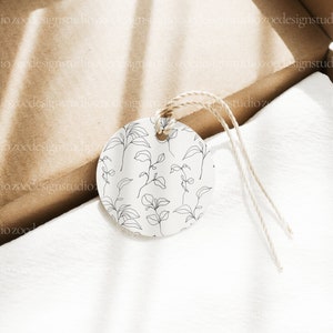 Round favor label mockup Hang Tag Label Mockup Hang Tag Label Design 2.5x2.5 Mockup Branding Mockup Linen Tag Label Mockup Wedding favor tag