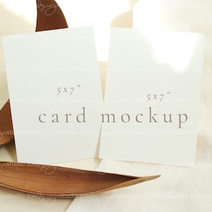 5 x 7 dubbele kaart mockup minimalisme Boho kaart mockup bruiloft uitnodiging mockup vakantie kaart mockup wenskaart mockup sjabloon