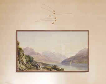 Frame TV wall art  Mockup Minimalism Tv wall art Frame Mockup Horizontal art Mockup Wood Frame TV Mockup TV Art Frame Mockup 16x9