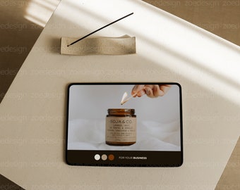 iPad Mockup, Modern Simple Mockup iPad, iPad Screen Mockup, Pad Mockup, Branding Mockup, Minimalism iPad Mockup for Branding Wood Pad Mockup