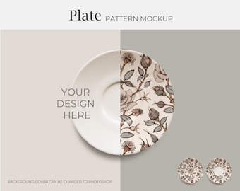 Plate pattern mockup Plate mockup White plate mockup Seamless pattern mockup Pattern design mockup Plate mockup PSD Flatlay mockup on plate