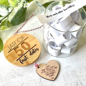 50 First Date Night Jar Couples Gifr| Personalized Gift for her | Personalized gift for Him | date night ideas| Valentines Gift