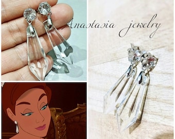Pendientes de princesa Anastasia colgantes de regalo de cristal juntos en París