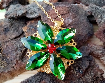 Anastasia necklace together in paris swarowski emerald cardboard crystals